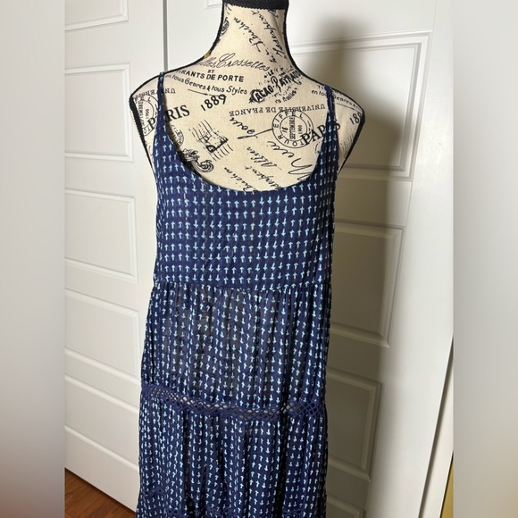 Free People Women Midnight Dance Print Sleeveless Maxi Dress Blue Size NWT - Picture 9 of 13